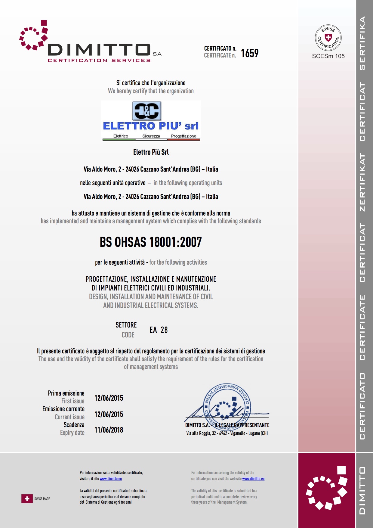 certificazione ISO 18001